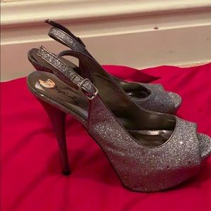 Sparkly silver shoes